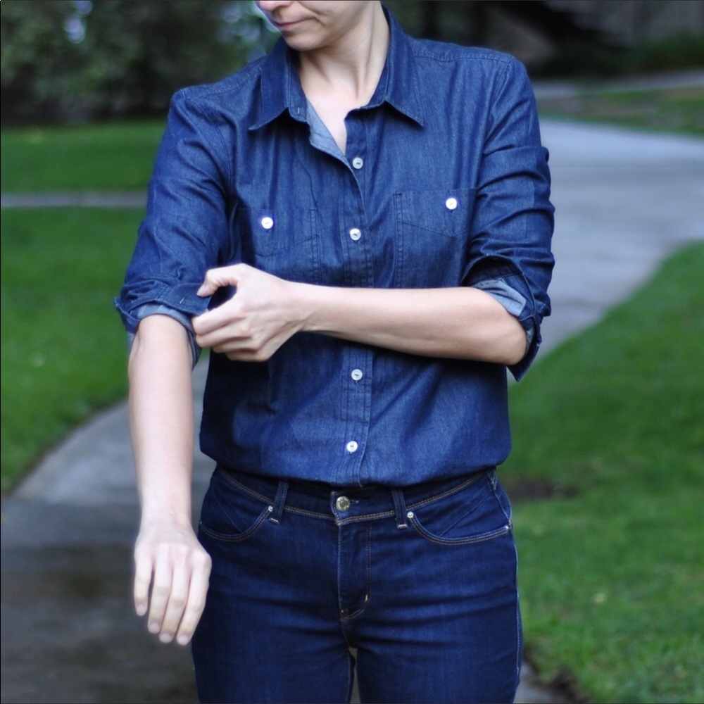 NWT 7 For All Mankind Button Denim Shirt